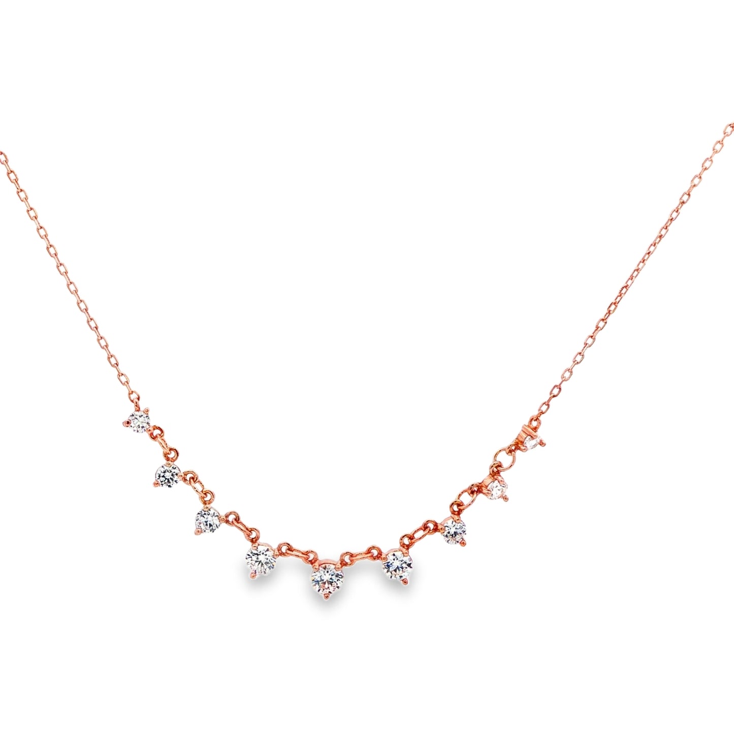 Rose Gold Diamond Dangle Necklace