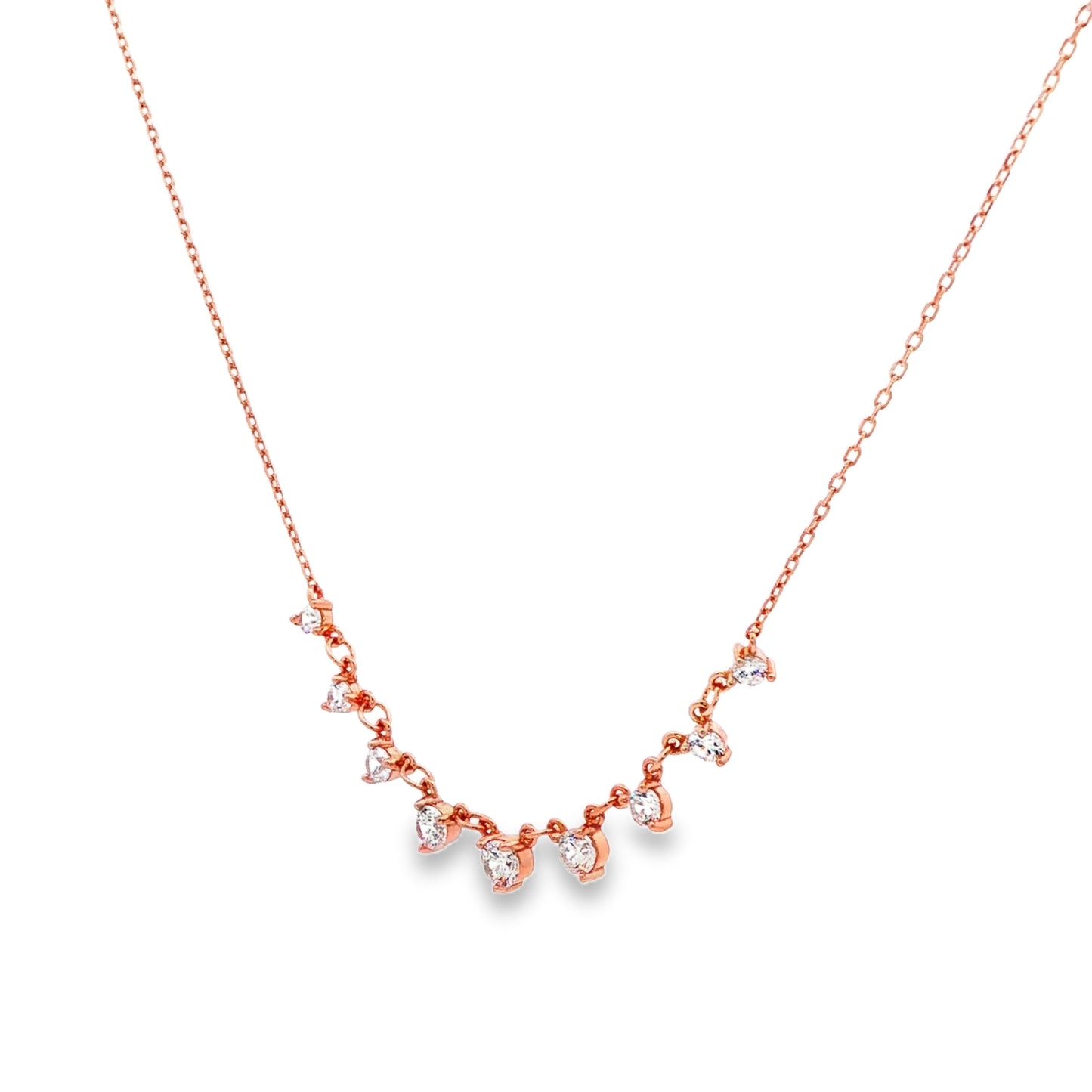 Rose Gold Diamond Dangle Necklace