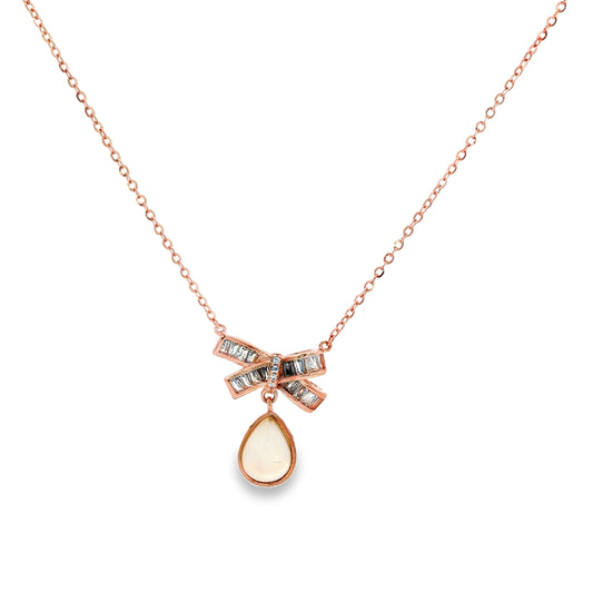 Celeste Bow Drop Necklace