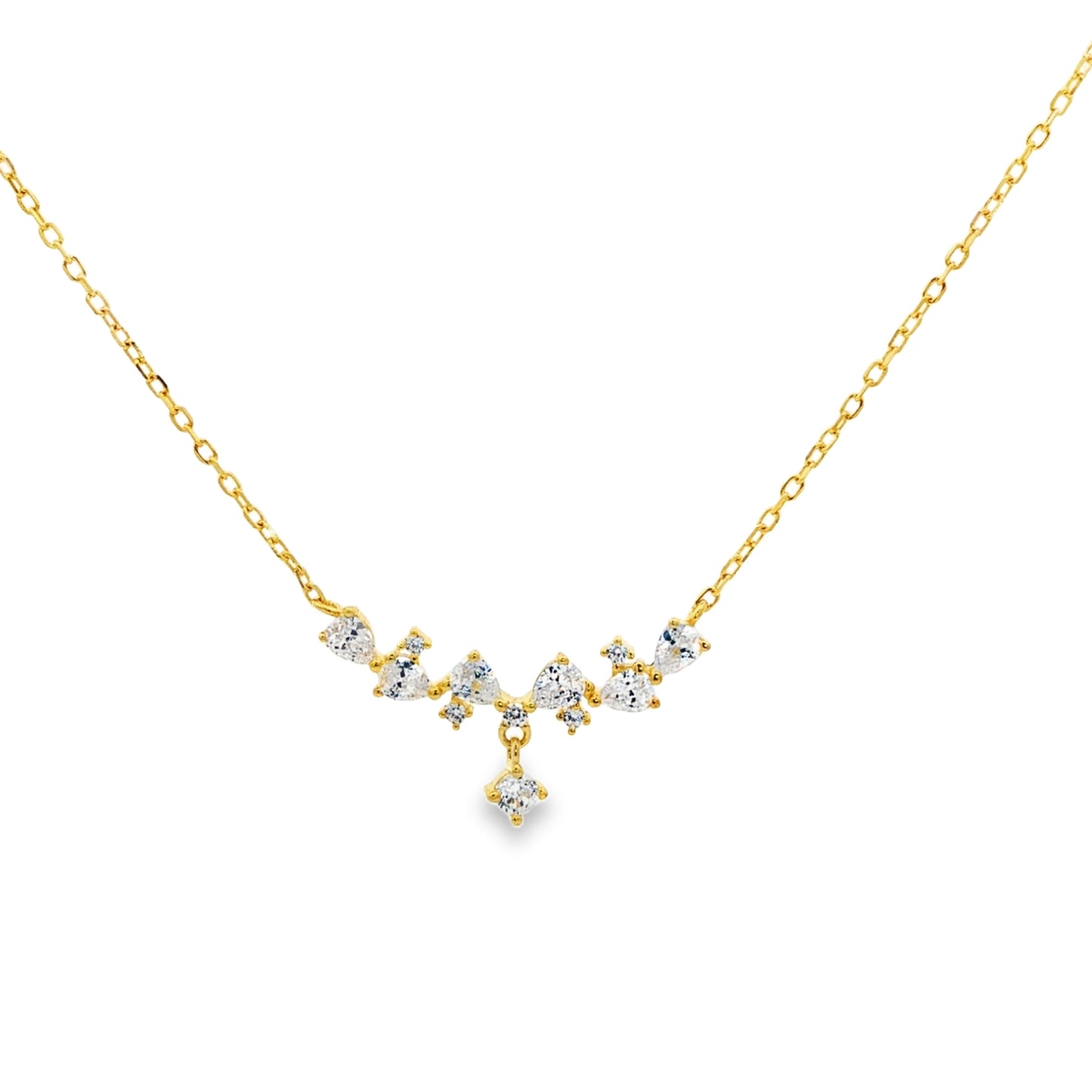 Grace Drop Diamond Arc Necklace