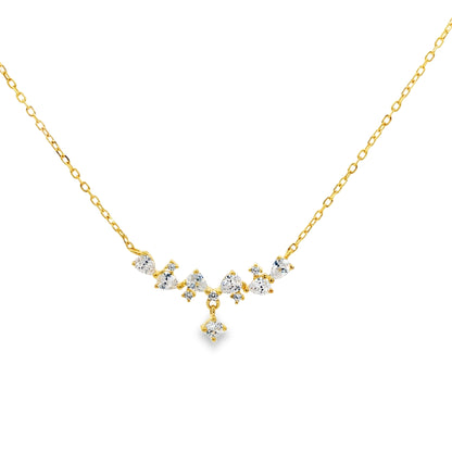 Grace Drop Diamond Arc Necklace