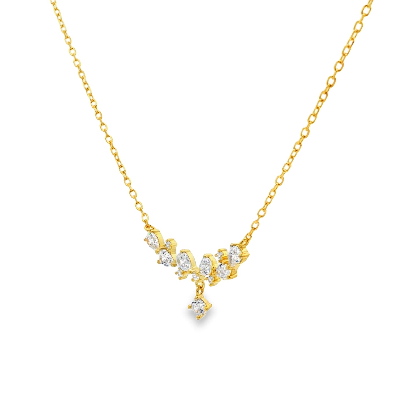 Grace Drop Diamond Arc Necklace