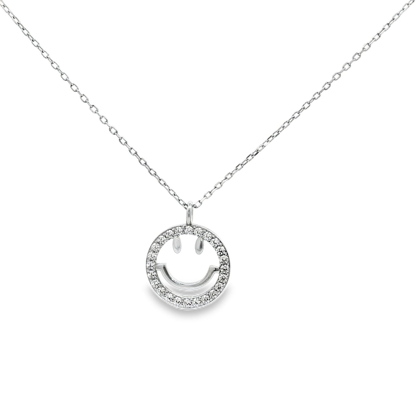 Joy Sparkle Smiley Diamond Pendant Necklace