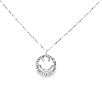 Joy Sparkle Smiley Diamond Pendant Necklace