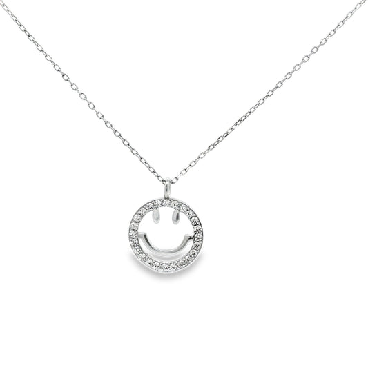 Joy Sparkle Smiley Diamond Pendant Necklace
