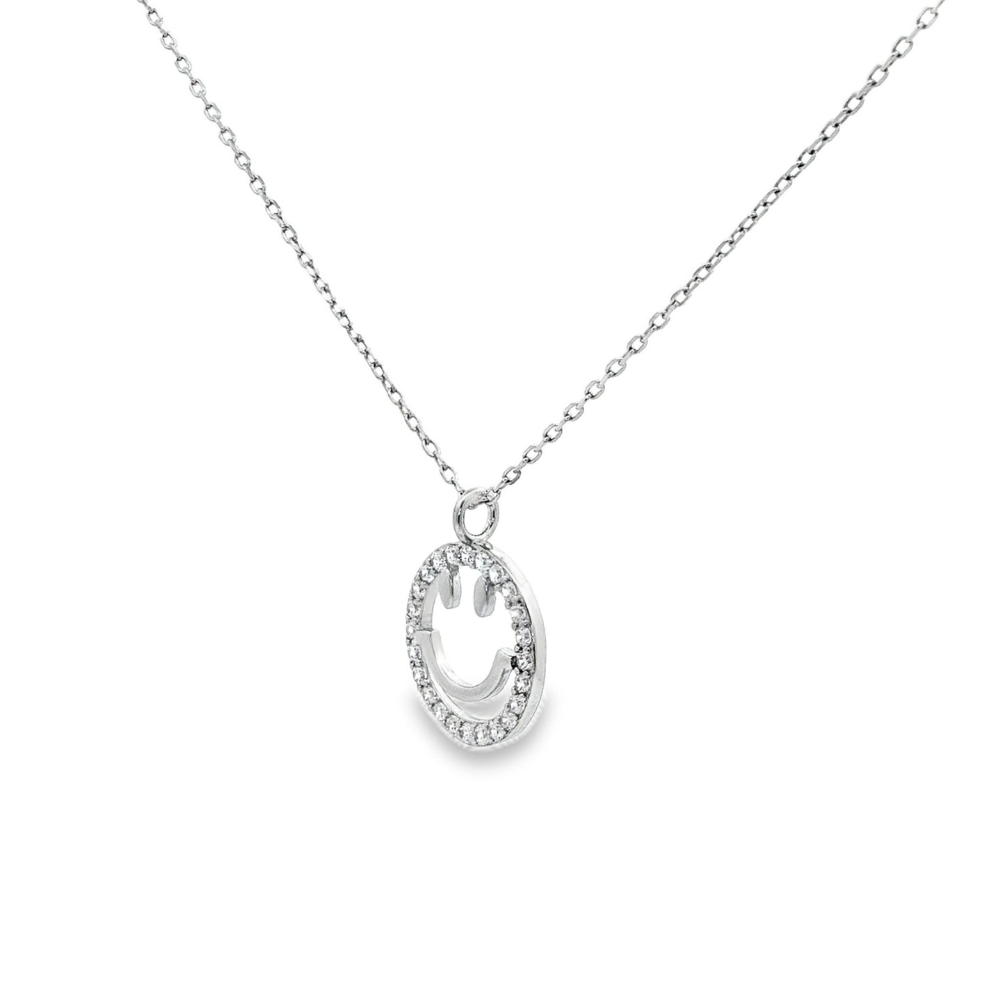 Joy Sparkle Smiley Diamond Pendant Necklace