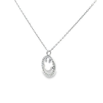 Joy Sparkle Smiley Diamond Pendant Necklace
