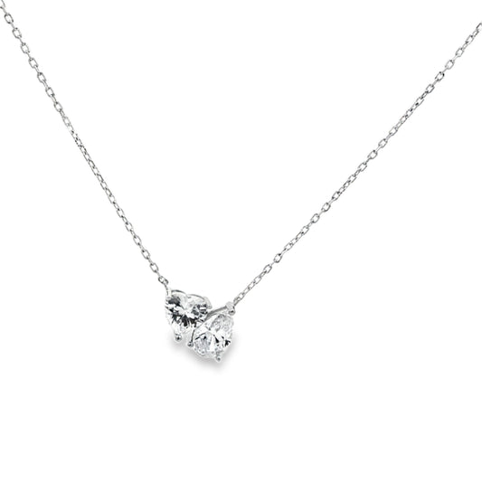 Twin Heart Sparkle Diamond Necklace