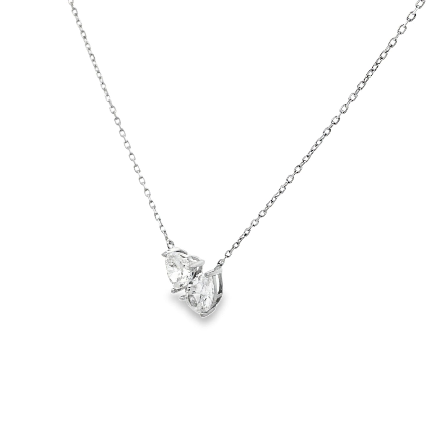 Twin Heart Sparkle Diamond Necklace