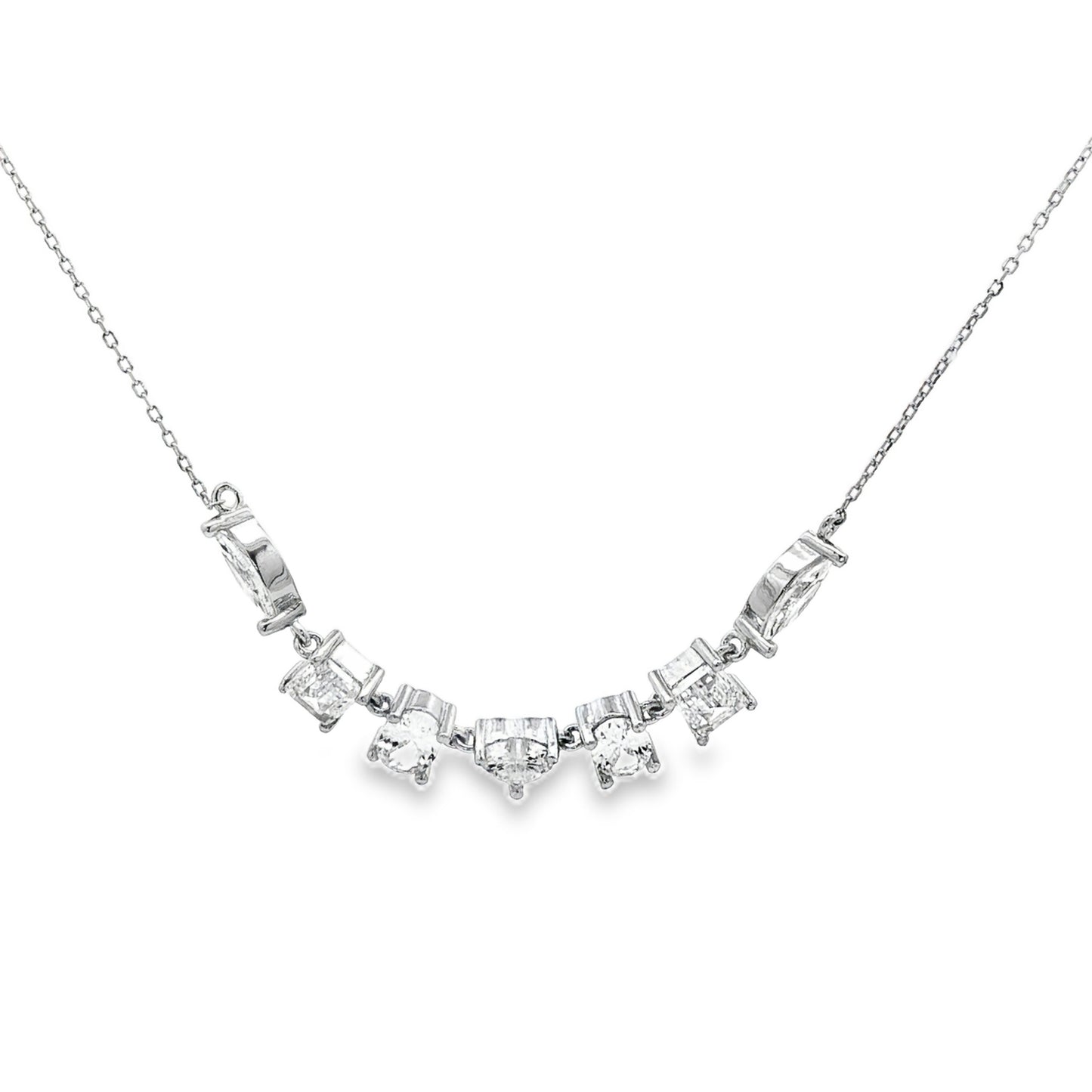 Radiant Symphony Diamond Bar Necklace