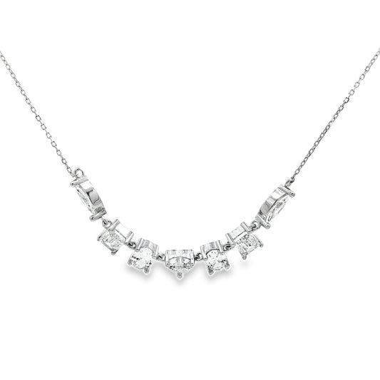 Radiant Symphony Diamond Bar Necklace