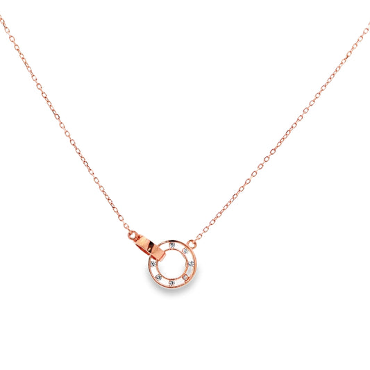 Rosé Orbit Diamond Pendant