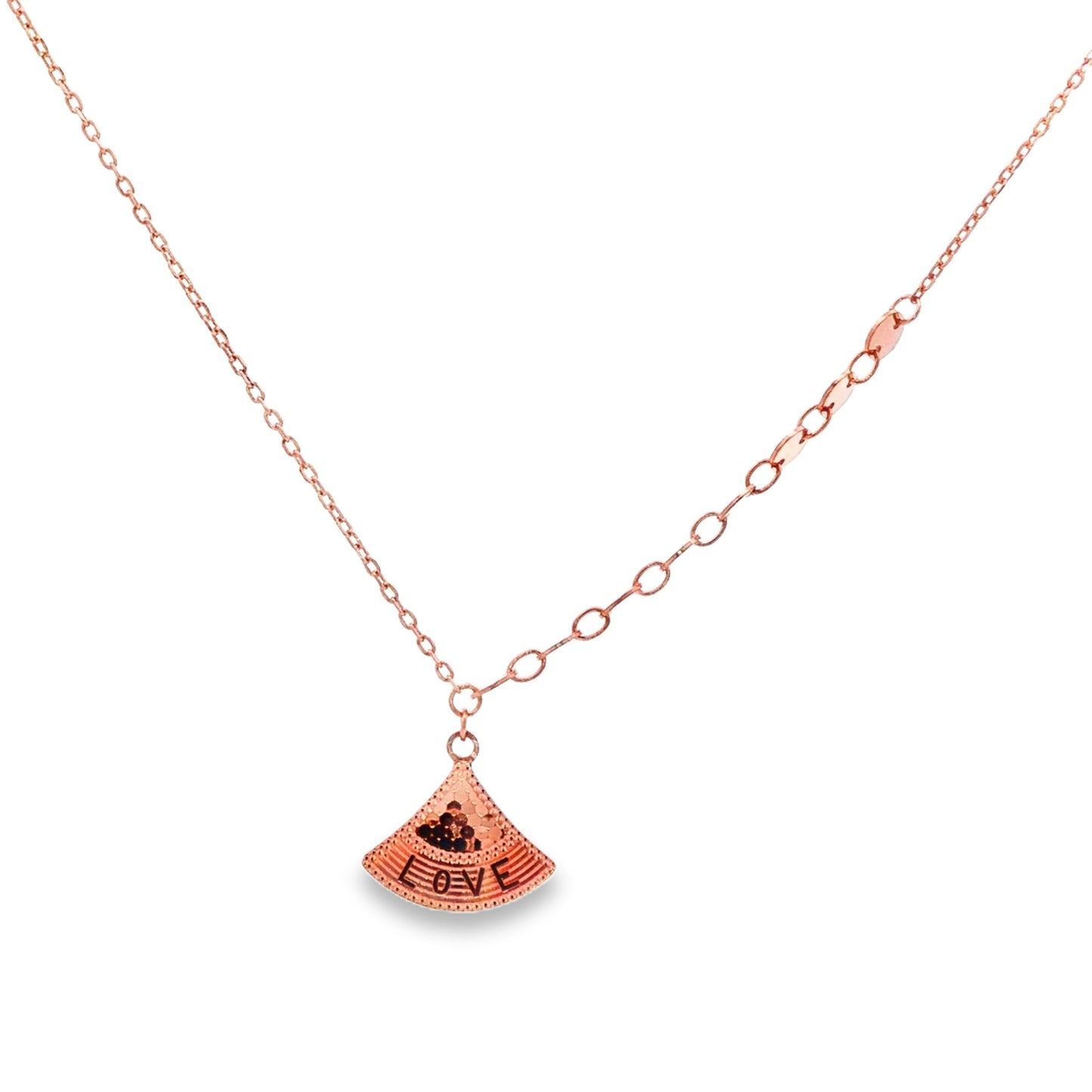 Rosé Love Fan Pendant
