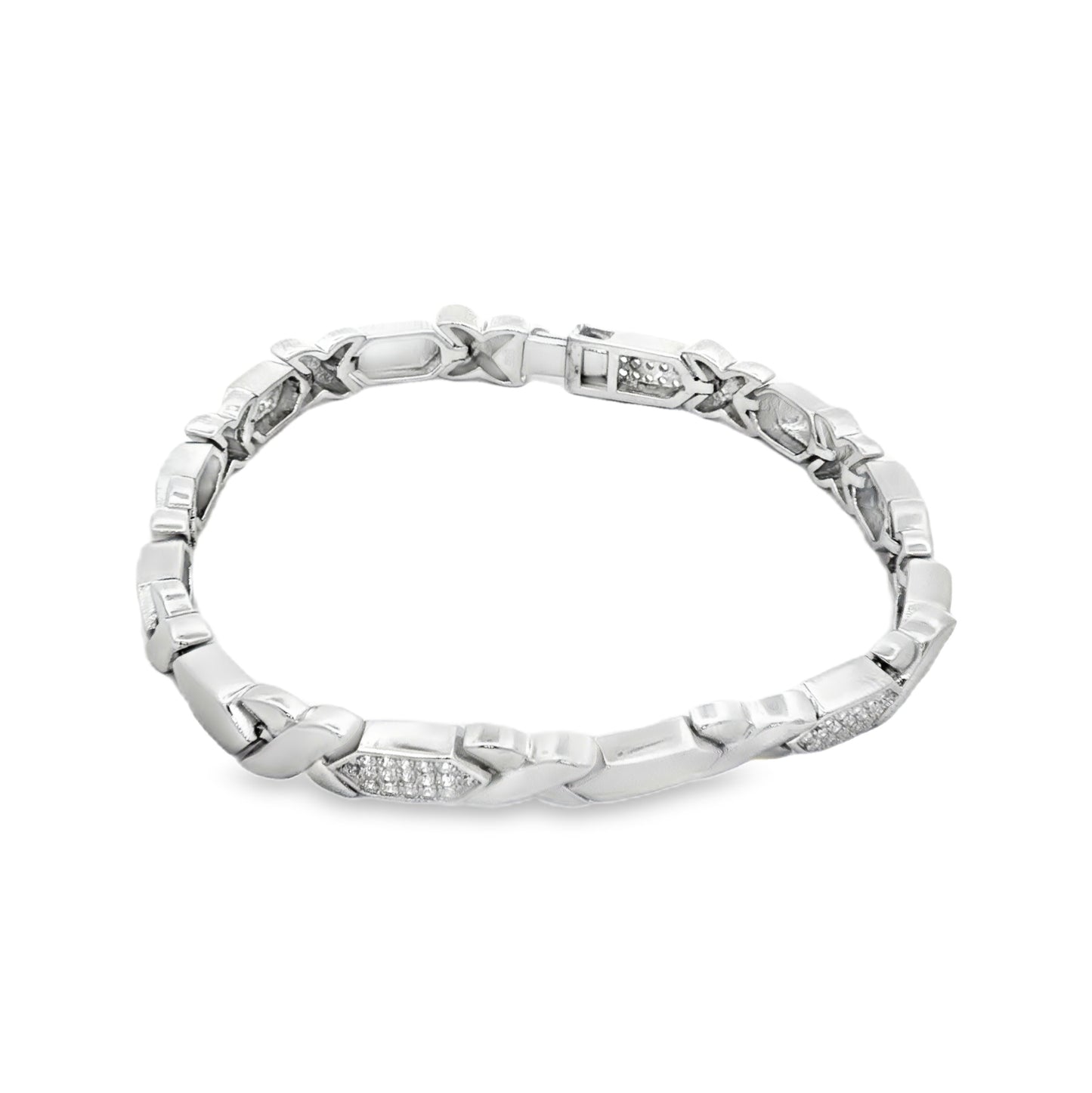 Modern Link Crystal Bracelet  Description: