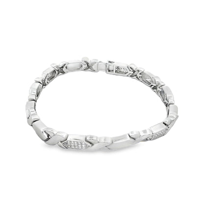 Modern Link Crystal Bracelet  Description:
