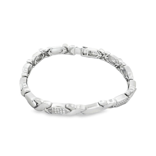 Modern Link Crystal Bracelet  Description: