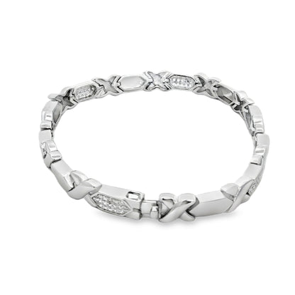 Modern Link Crystal Bracelet  Description: