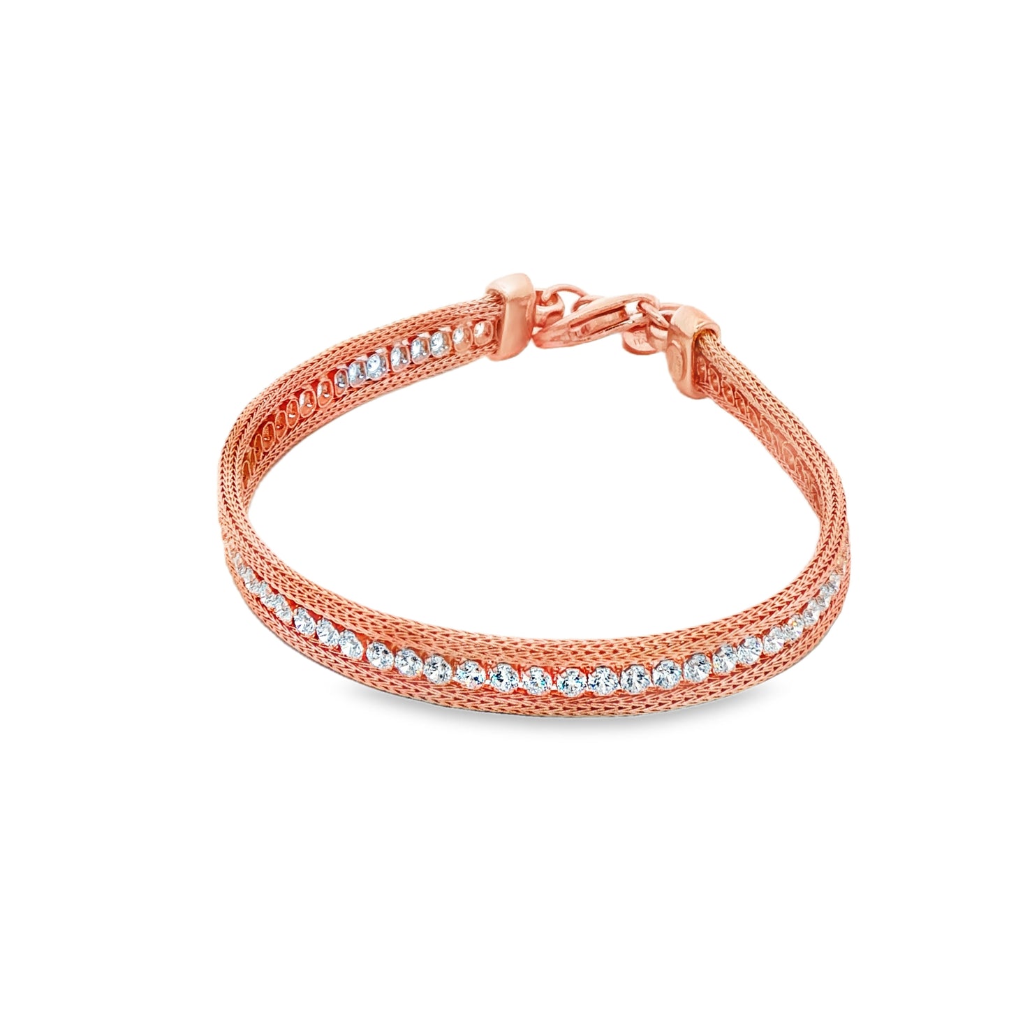 Rose silver  Crystal Mesh Bracelet