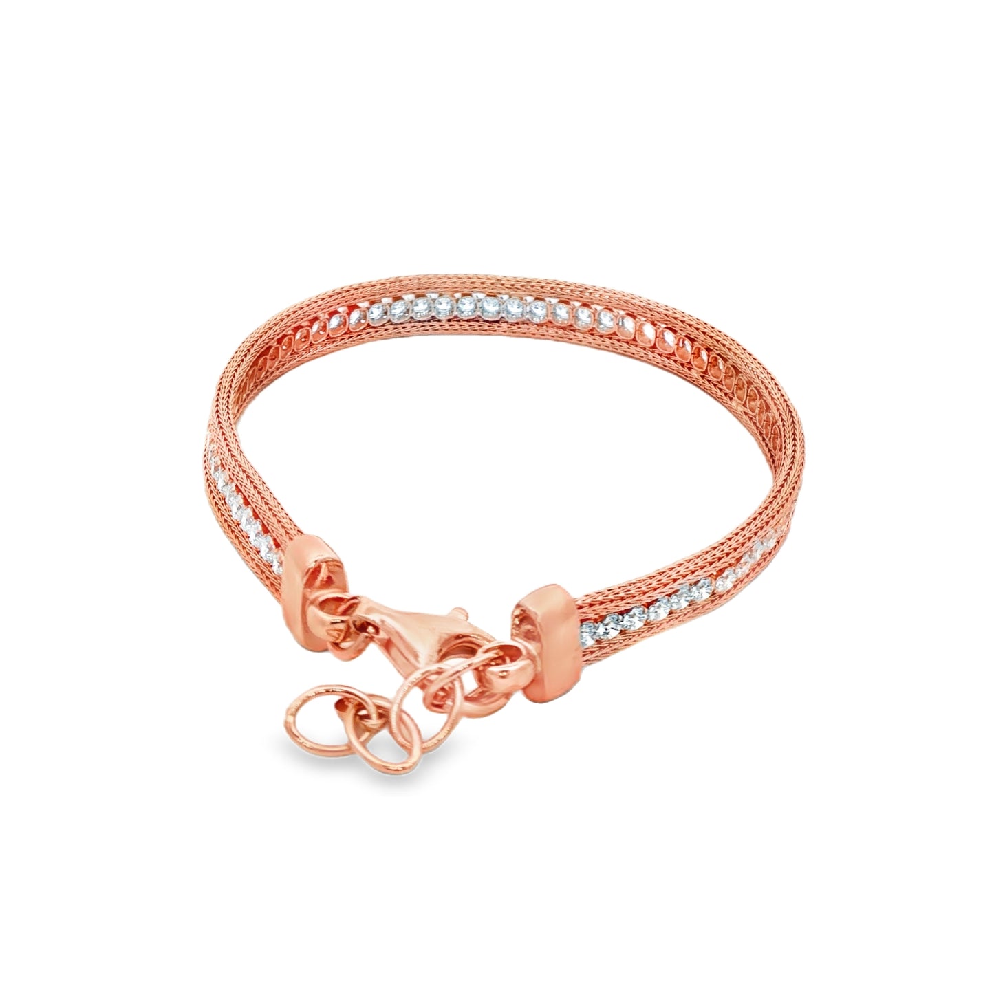 Rose silver  Crystal Mesh Bracelet