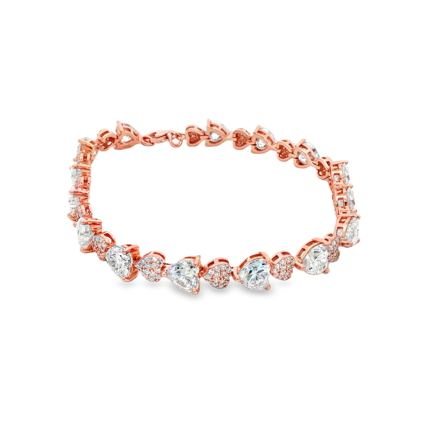 Blush Heart Sparkle Tennis Bracelet