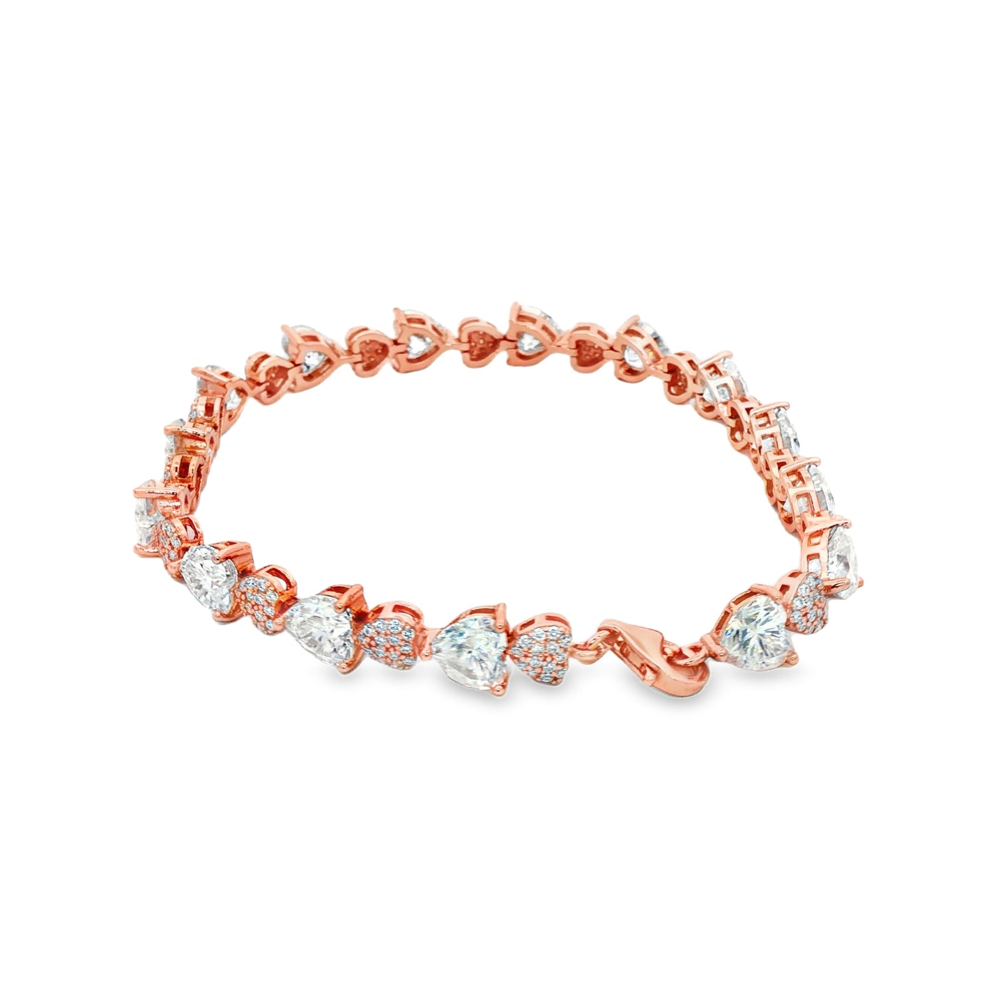 Blush Heart Sparkle Tennis Bracelet