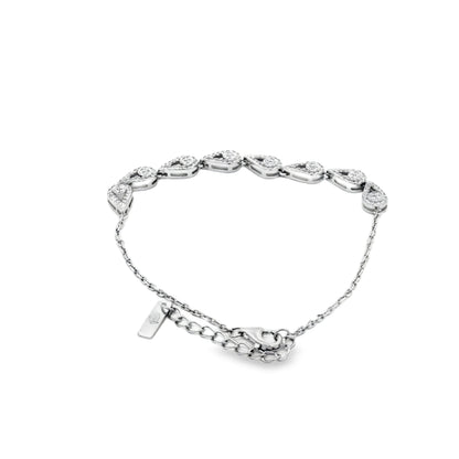 Silver Teardrop Crystal Bracelet