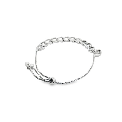 Silver Crystal Link Chain Bracelet