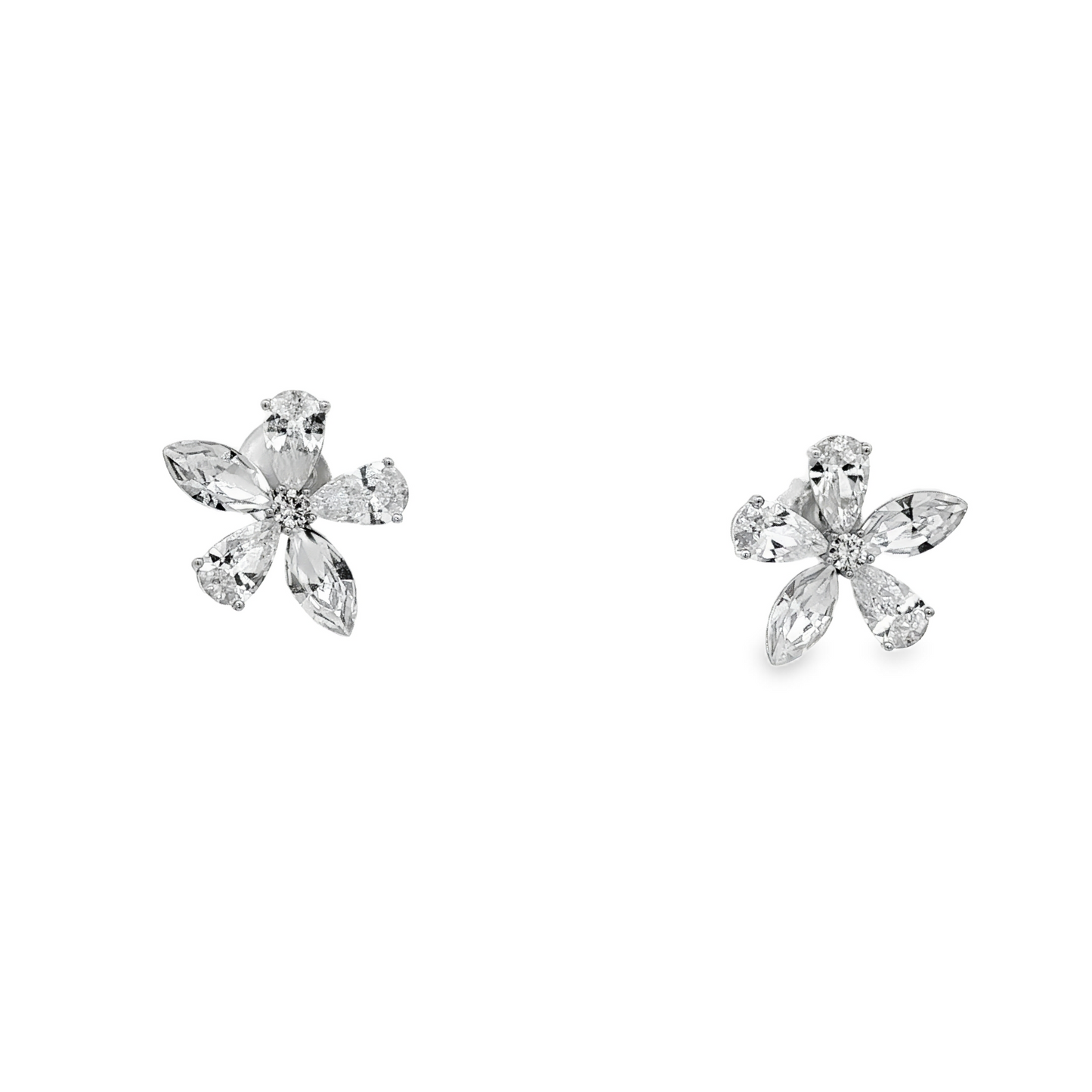 Crystal Bloom Diamond Stud Earrings