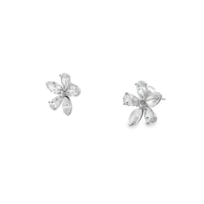 Crystal Bloom Diamond Stud Earrings