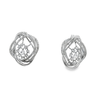 Celestial Orbit Diamond Stud Earrings