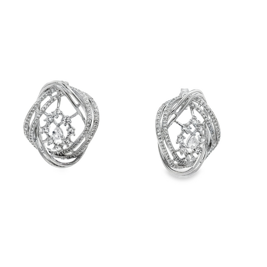 Celestial Orbit Diamond Stud Earrings