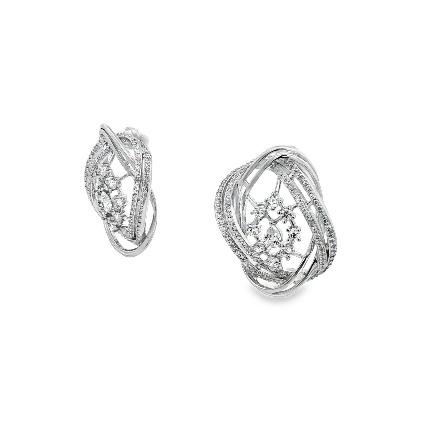 Celestial Orbit Diamond Stud Earrings