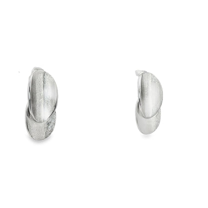 Sculpted Silver Dome Stud Earrings
