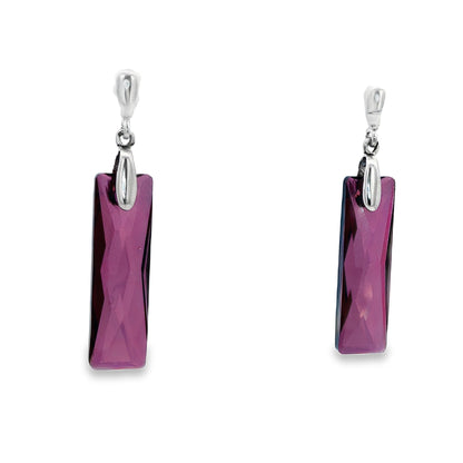 Berry Crystal Drop Earrings
