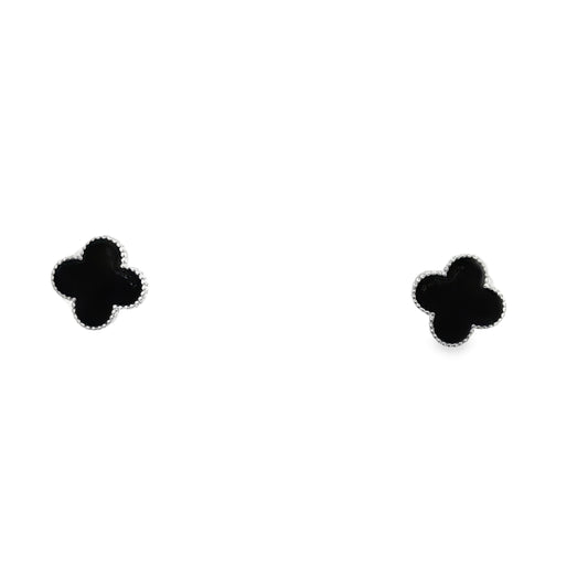 Midnight Clover Stud Earrings