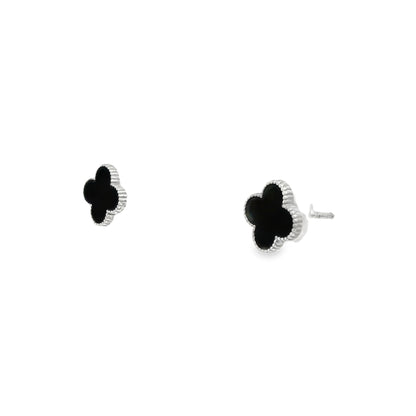 Midnight Clover Stud Earrings