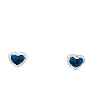 Azure Heart Stone Stud Earrings