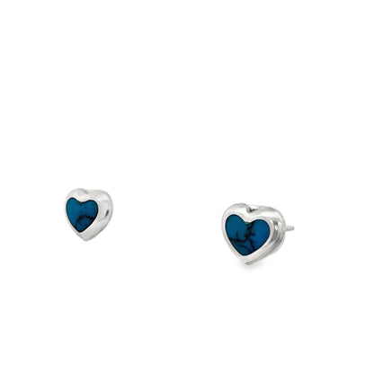 Azure Heart Stone Stud Earrings