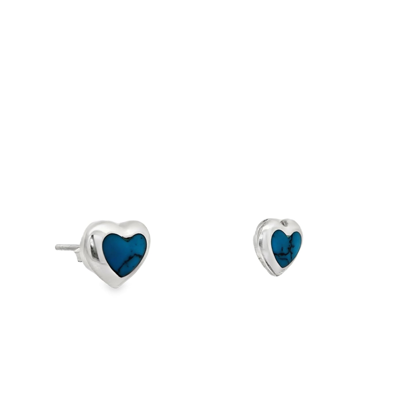 Azure Heart Stone Stud Earrings