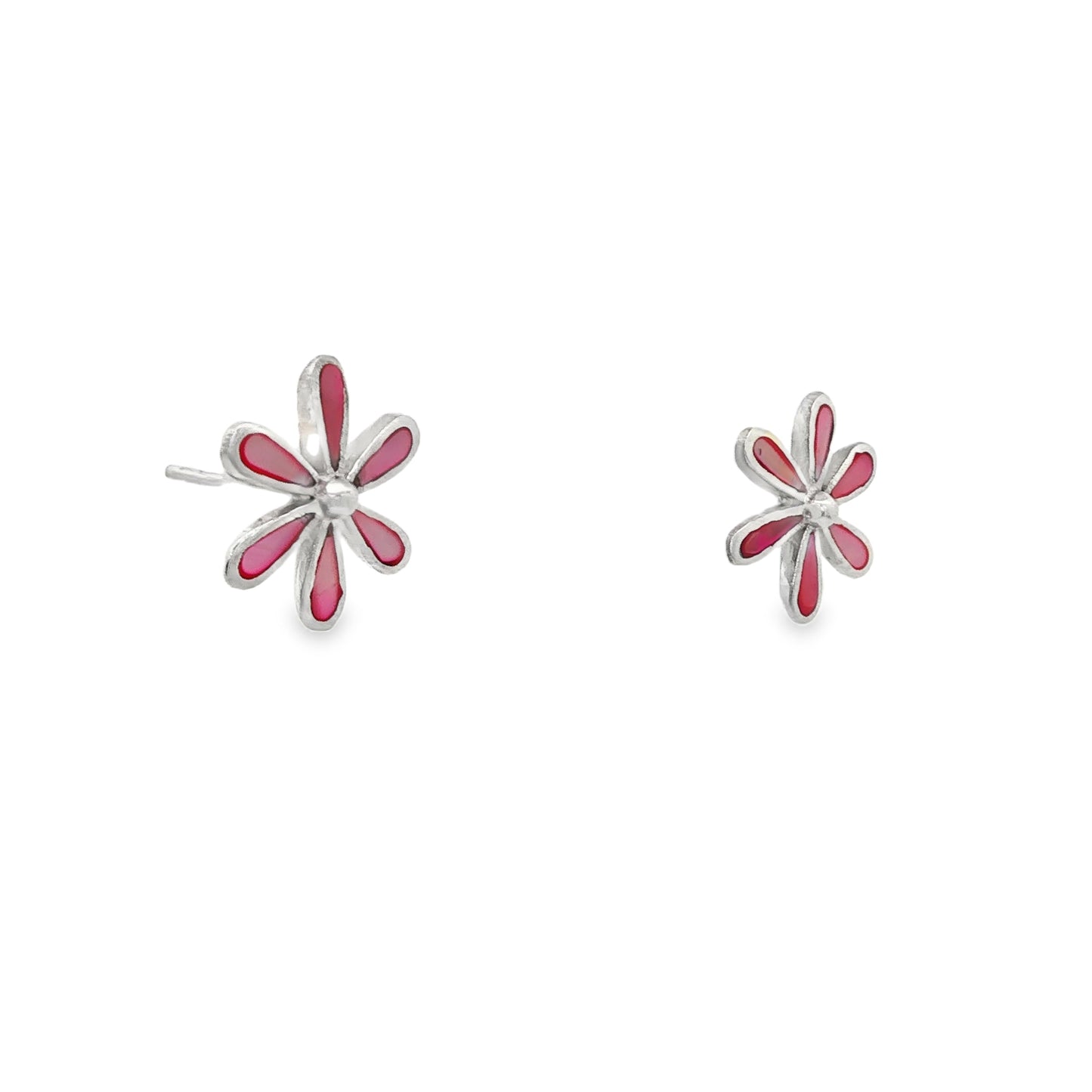 Rosy Bloom Petal Stud Earrings