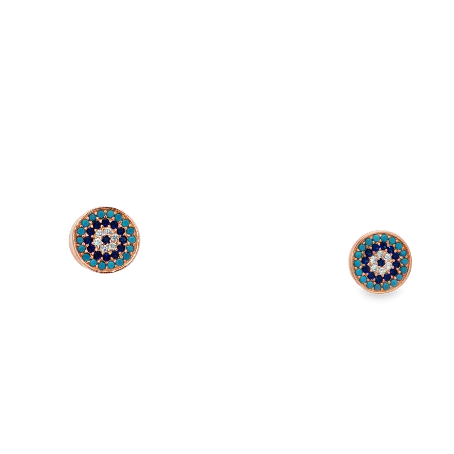 Evil Eye Charm Stud Earrings