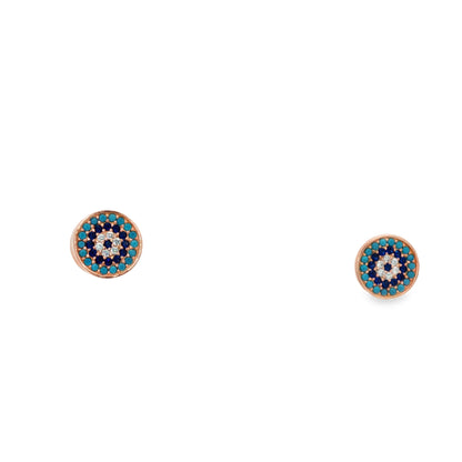 Evil Eye Charm Stud Earrings
