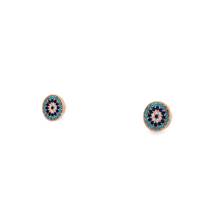 Evil Eye Charm Stud Earrings
