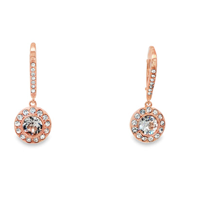 Rose Gold Halo Drop Earrings