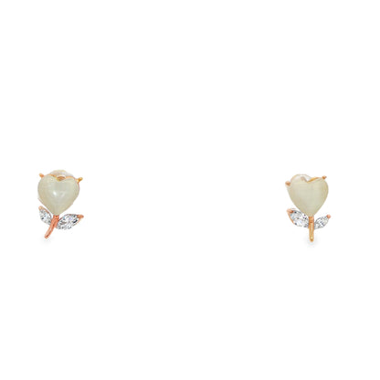 Golden Heart Bloom Stud Earrings