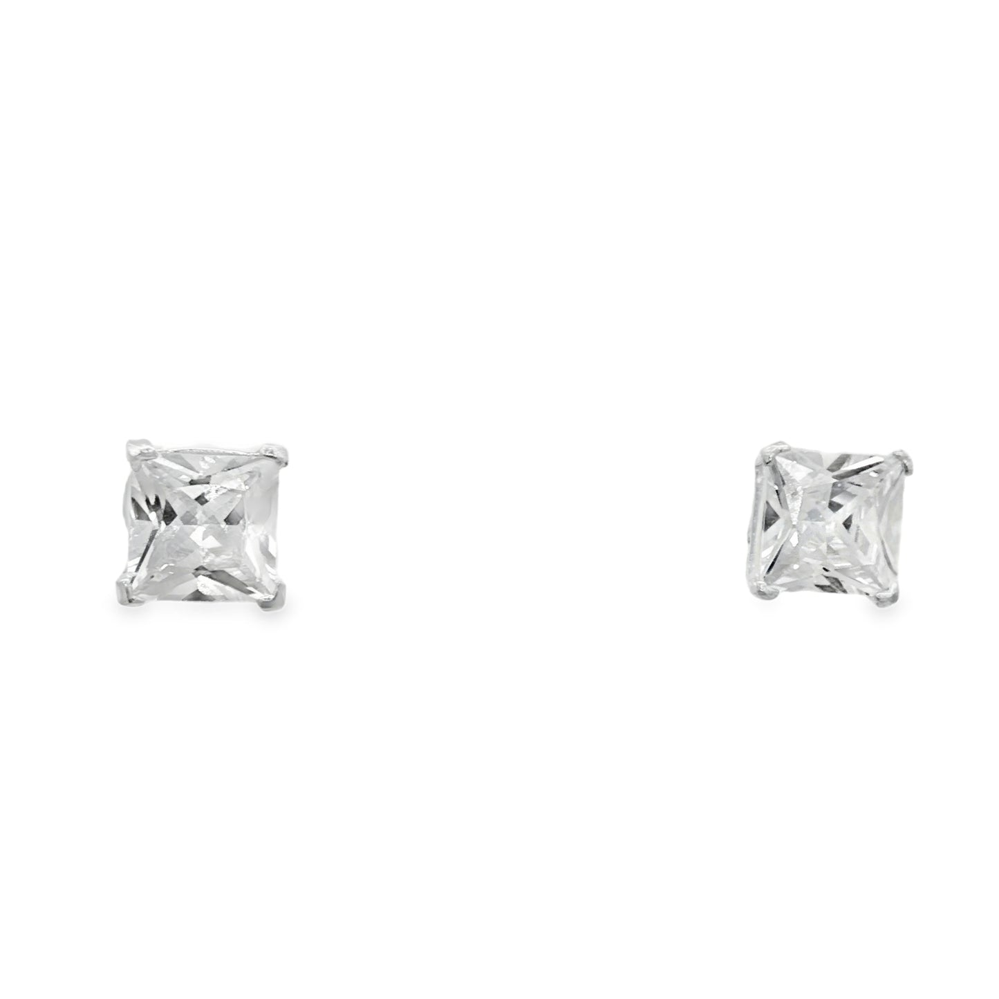Princess Cut Solitaire Stud Earrings