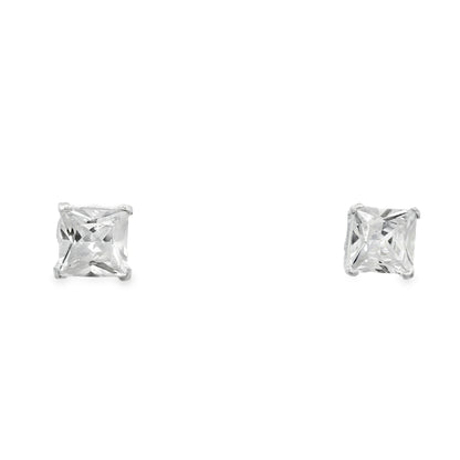 Princess Cut Solitaire Stud Earrings