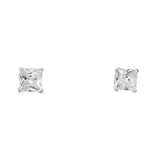 Princess Cut Solitaire Stud Earrings