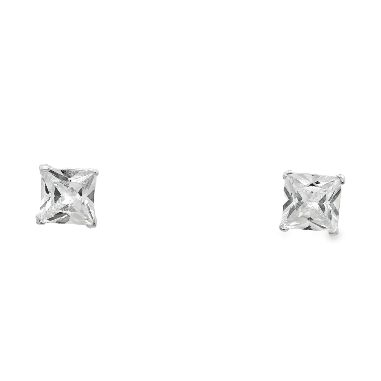 Princess Cut Solitaire Stud Earrings
