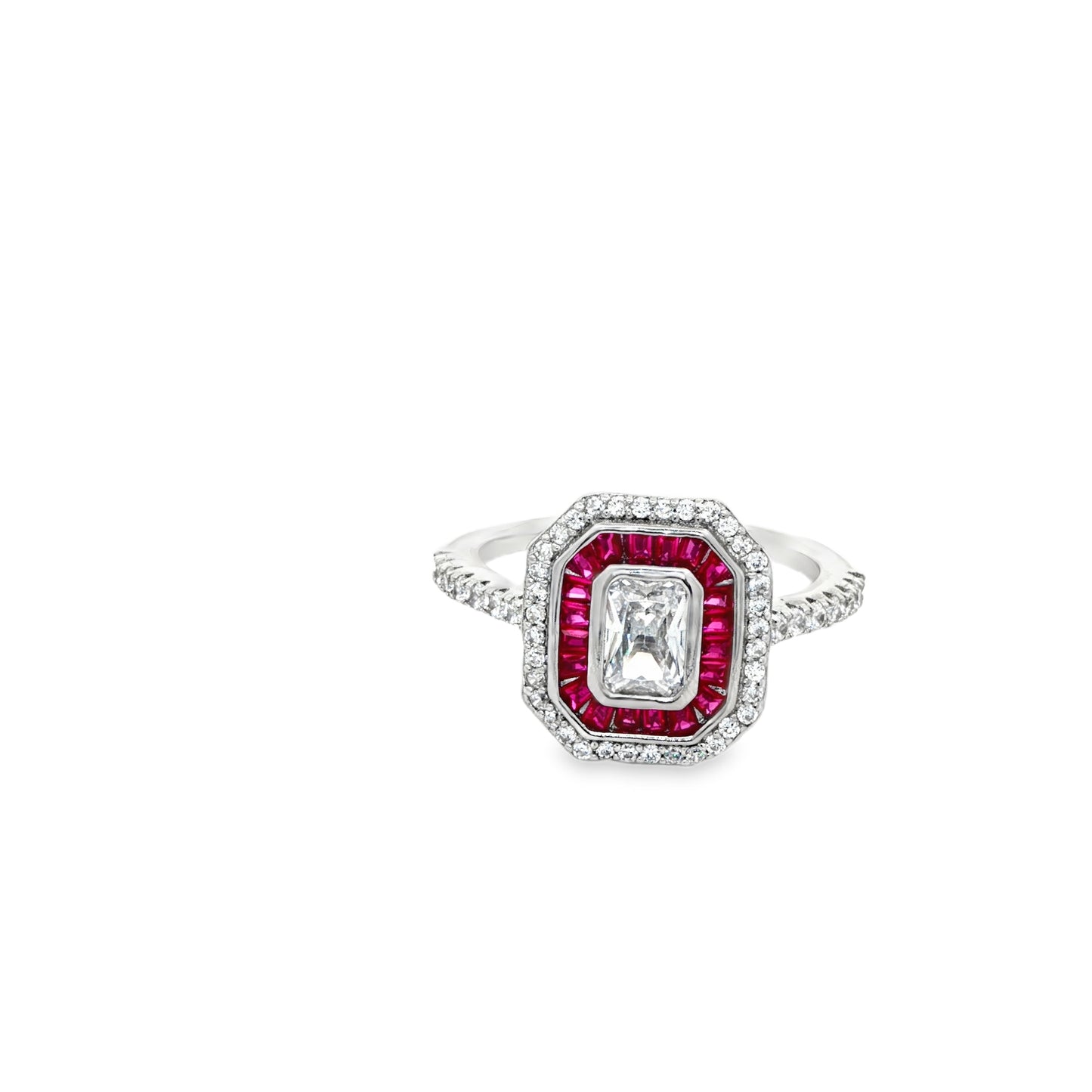 Ruby Radiance Halo Ring